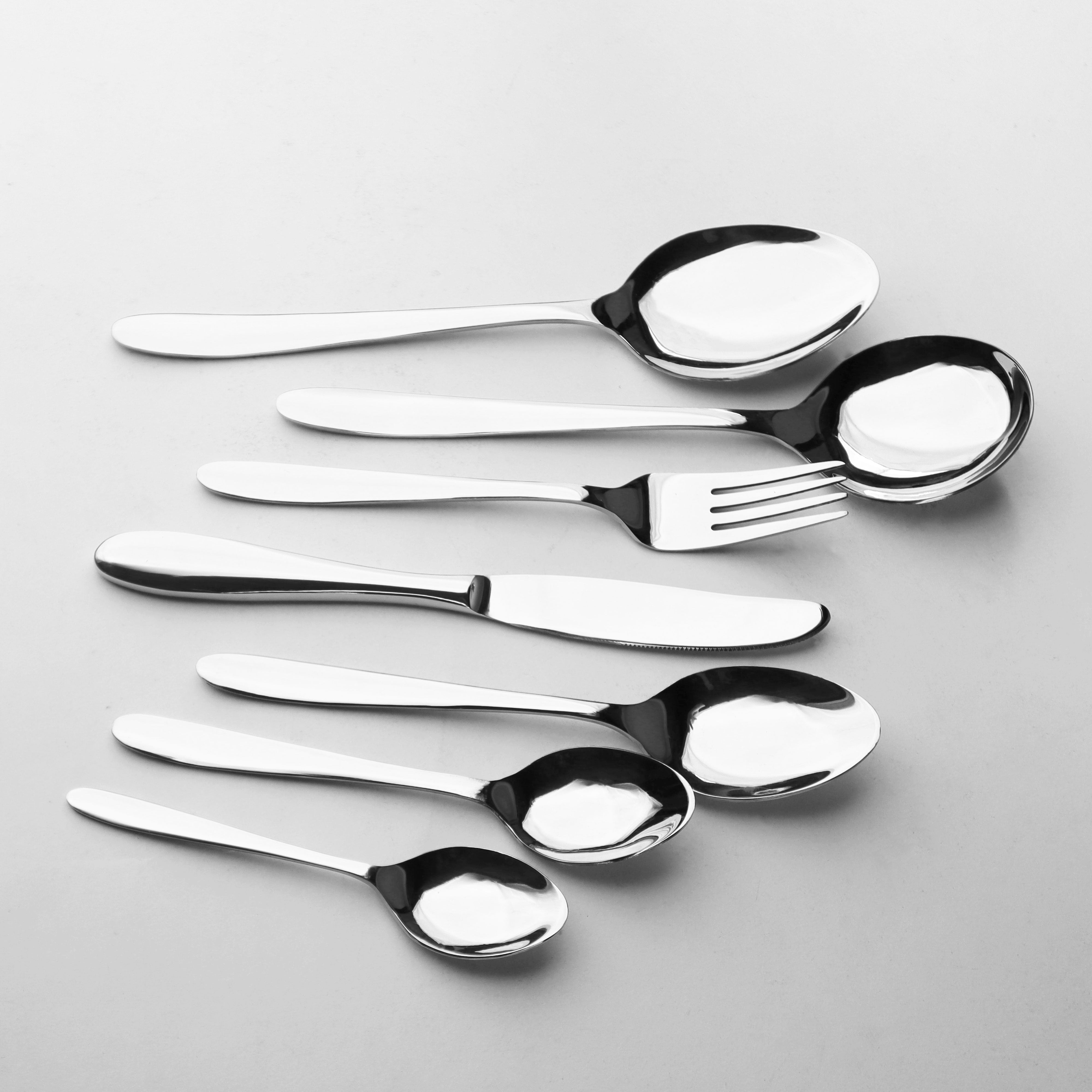 Majestic 11 Guage Cutlery Set Includes:
6 Table Spoons
6 Table Forks
6 Dessert Spoons
6 Tea Spoons
6 Table Knives
2 Curry Serving Spoons
2 Rice Serving Spoons - majesticchef.pk