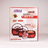 majestic best quality hot and cold 3 pcs clarion hot pot set 3 pcs with glass lid - majesticchef.pk