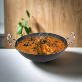 Chef High Quality Heavy Guage Iron Karahi 30 cm With Chrom Handle - 1.6kg - majesticchef.pk