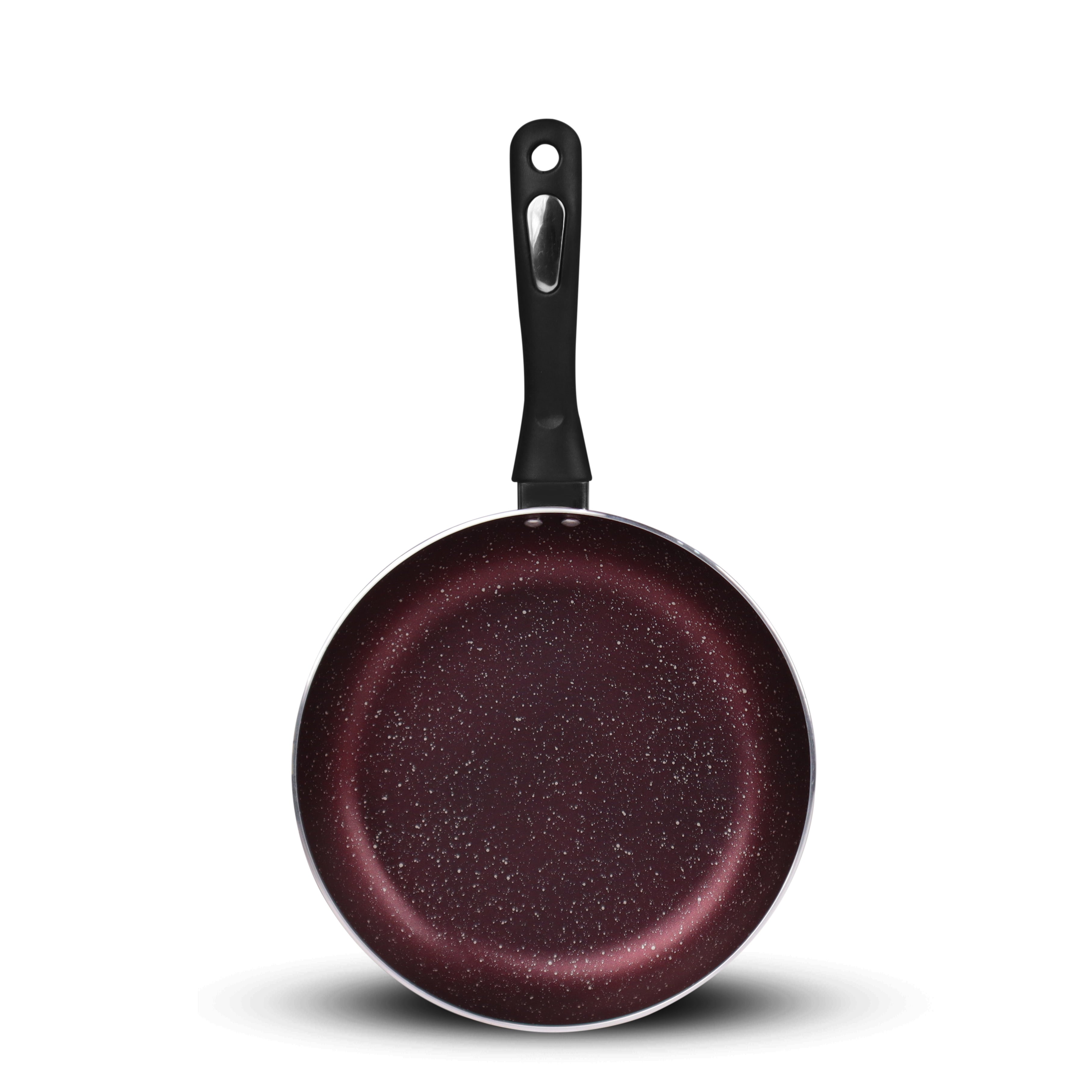nonstick frying pan, egg pan and omelet pan single handle maroon color best marble coating PTFE at best price from best cookware brand - majestic chef cookware