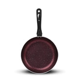 nonstick frying pan, egg pan and omelet pan single handle maroon color best marble coating PTFE at best price from best cookware brand - majestic chef cookware