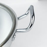 Majestic premium quality silver steel cooking pot with glass lid steel karai at low price big sale