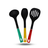 3 pcs plastic color handles cooking cooking spoons for effcient cooking