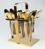 Stainless Steel PVD Gold Plated Cutlery Stand - Premium 01 - Only Stand