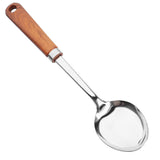 Chef Stainless Steel Dish Serving Spoon With Wooden Texture Handle - Kitchen Gadgets