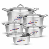 5 pcs aluminum cooking pot set from Pakistan's best cookware brand at reasonable prices - majestic chef