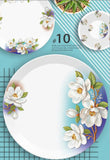 Majestic Luxury Crystal Coated Melamine Dinner Ware 72 Pcs Dinning Set - 8 Persons Serving -110