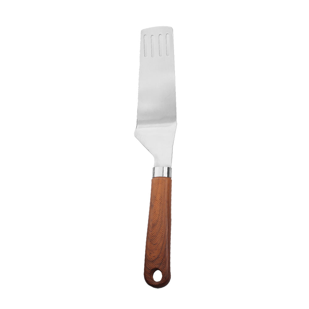 Chef Best Quality Stainless Steel Pizza Lifter And Cutter With Wooden Texture Handle