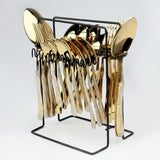 Stainless Steel PVD Coated 28 Pcs Cutlery Set - DF With Stand