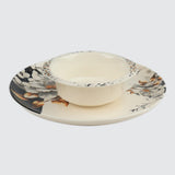 Premium melamine dinner set with crystal-coated finish by Majestic Chef – top cookware brand in Pakistan offering durable and elegant dinnerware.