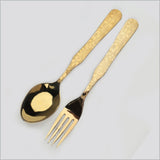 Stainless Steel PVD Coated Cutlery Set WIth Stand - New Flower