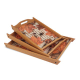 Best Quality Wooden Serving Tray 3 Pcs Complete Set By Scarlet Wood