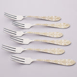 6 Pcs CHEF Nice Stainless Steel Baby Fork Set Flowers- Kitchen Cutlery
