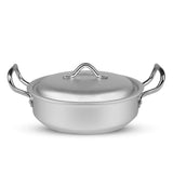 best quality silver steel aluminum alloy metal 6 pcs flat wok / karahi cooking pan set at best price from best cookware brand in Pakistan - majestic chef cookware