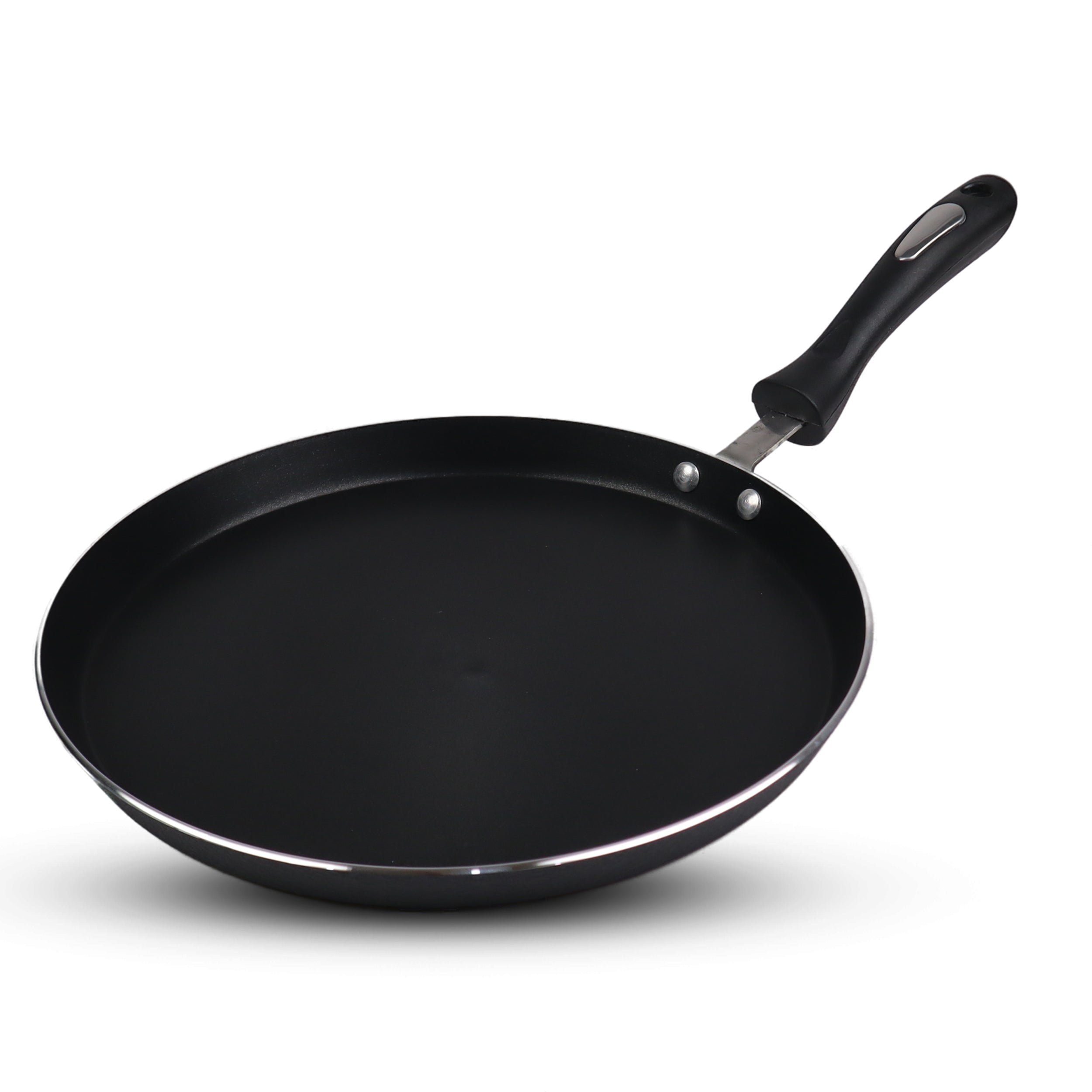 best nonstick cookware nonstick pizza pan cooking pan long handle with steel strip - majesticchef.pk