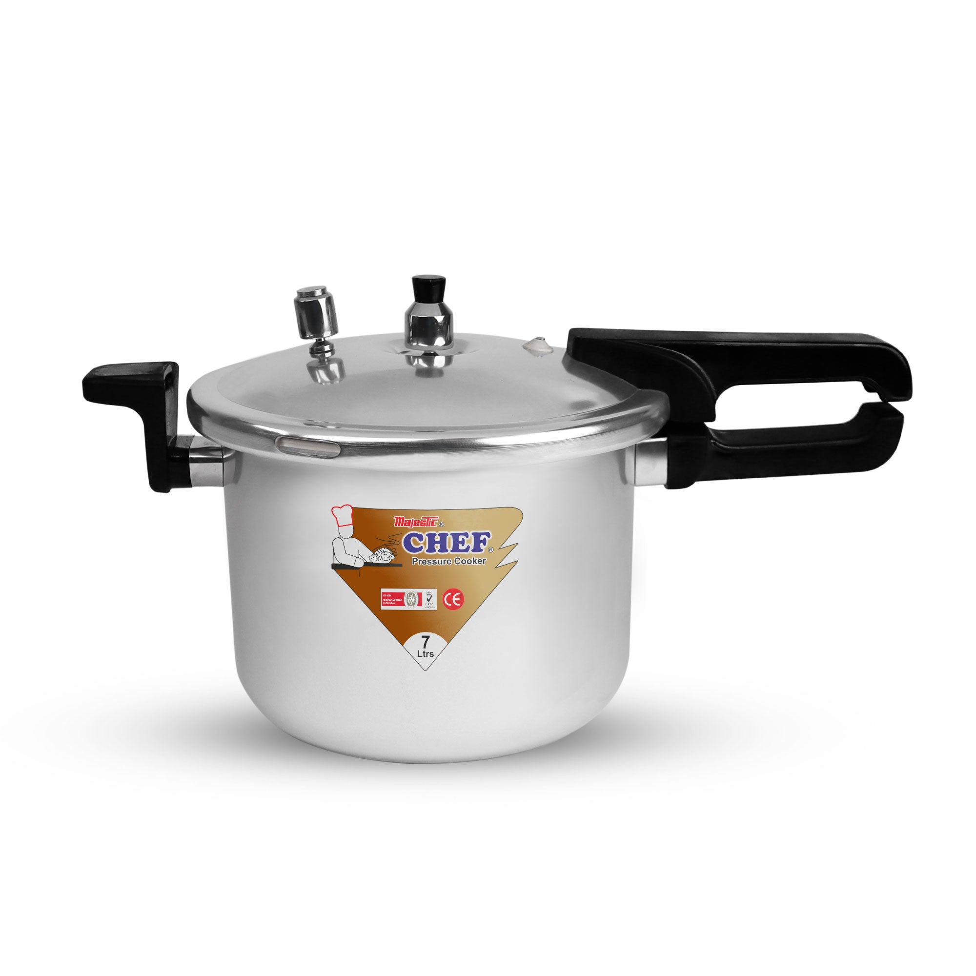 CHEF Best Aluminum Pressure Cooker with strong grip long bakelite handle In Pakistan- 1305 - 11 Liter