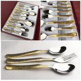 Chef 22 Karat Pure Gold Plated Stainless Steel 29 Pcs Cutlery Set - Lifetime Plating Guarantee