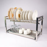 Majestic Chef 2 tier Stainless Steel Standing Dish drying Rack - Pipe Standing Dish Rack - chef cookware