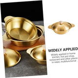 Majestic Chef Stainless Steel Gold Plated WOK with Double Handles and Lid - KOREAN