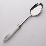 Chef Stainless Steel Dish Serving Spoon With white handle