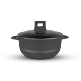 Majestic Chef Marble Coating DIE CAST NON STICK COOKWARE SET-(08PCS) - Black - Budget Pack