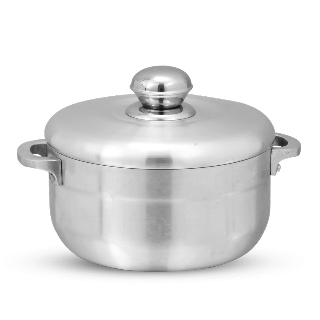 Chef best silver cooking pan / biryani pot with aluminum lid – majestic chef cookware