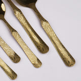 Chef Stainless Steel 28 Pcs PVD Coating Gold Plated Cutlery Gift Box Set - Flower Design