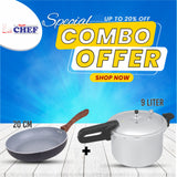 Chef Aluminum Pressure Cooker And Non Stick Frying Pan