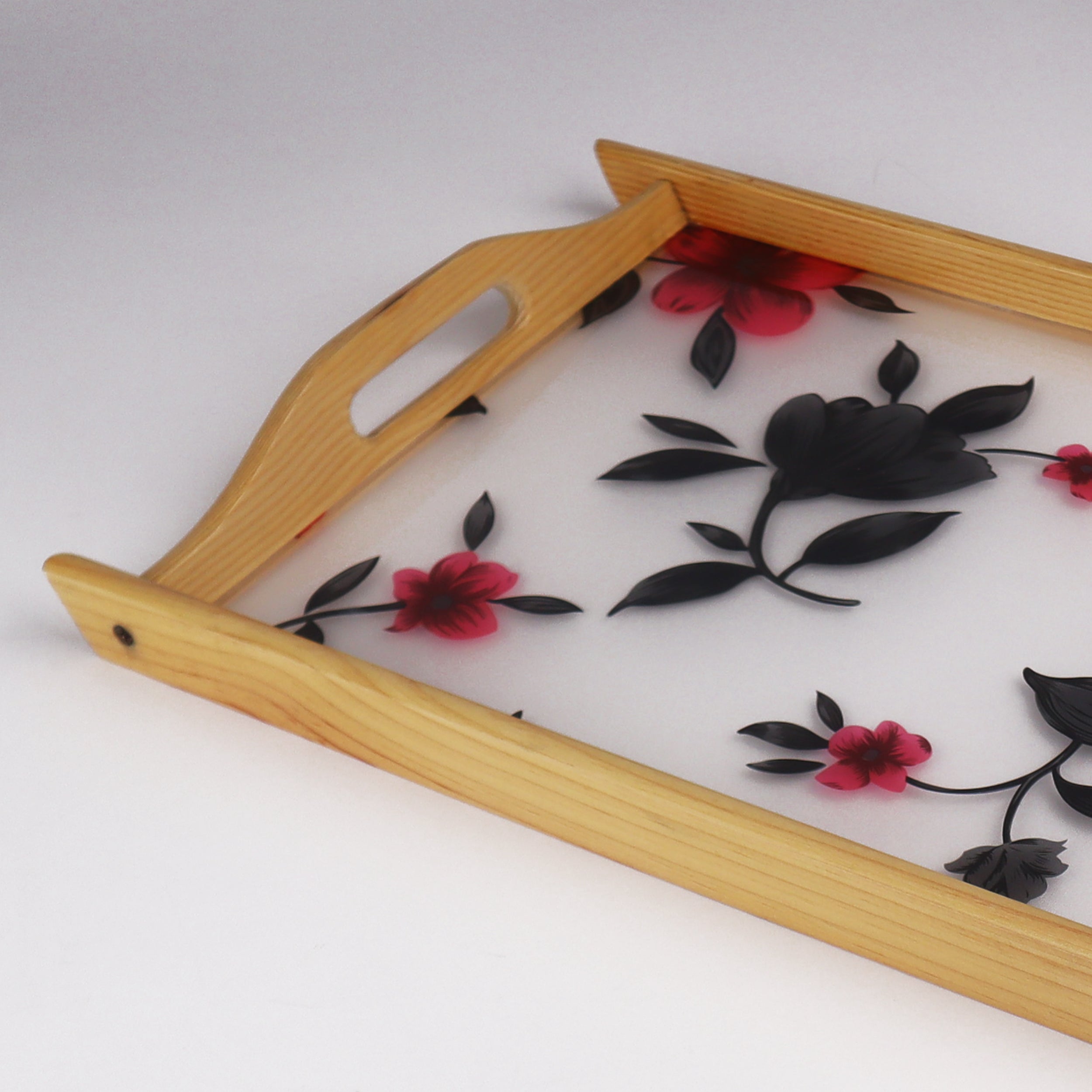 majestic wooden serving tray crylic base premium quality strong grip online at best price at chef cookware