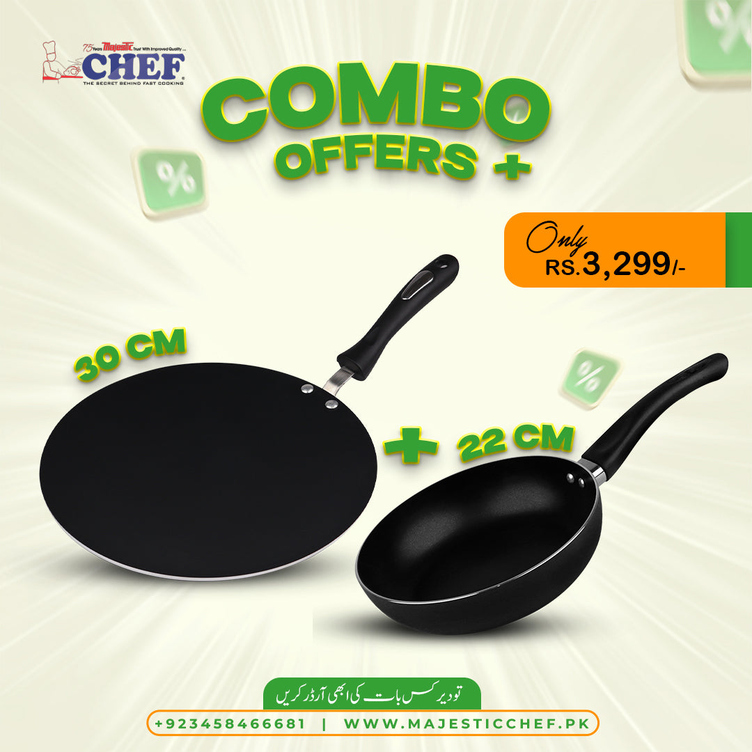 Chef Nonstick Dosa Pan + Nonstick Fry Pan 20cm Combo Deal