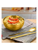 Majestic Chef Stainless Steel Gold Plated Salad Bowl - KOREAN