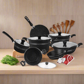best cookware brand in Pakistan- nonstick cooking pans and pots, nonstick wok , wooden spoons, tawa milk pan