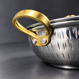 Majestic Chef Royal Serve Stainless Steel Handi with Golden Handles