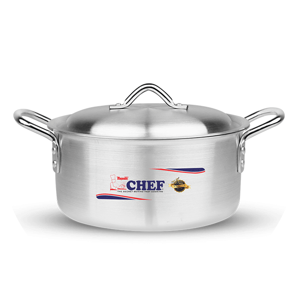 silver steel pateela cooking pot