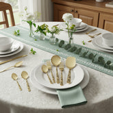 Chef Stainless Steel 28 Pcs PVD Coating Gold Plated Cutlery Set - Elegant Laser