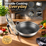 Majestic CHEF HexaCore Premium Stainless Steel Honeycomb Wok - Karahi