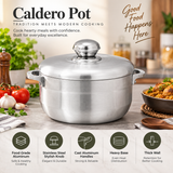 Chef Best Aluminum Export Quality Cooking Pot / Caldero Pot With Aluminum Lid 24 cm-Metal Finish