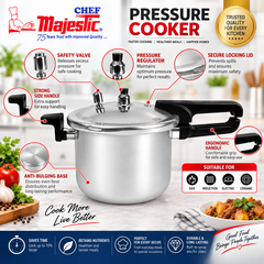 1305 Aluminium Pressure Cooker with Glass Lid