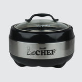 Majestic Chef Stainless Steel Clarion 3pcs Hot Pot set With Glass Lid -Black