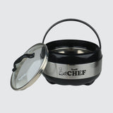 Majestic Chef Stainless Steel Clarion 3pcs Hot Pot set With Glass Lid -Black