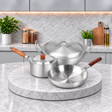 Aluminum Karahi 24cm+Aluminum Frying Pan 20cm+Aluminum Sauce Pan 20cm - Combo Deal #18