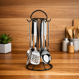Stainless Steel 7 Pcs Serving Spoon Set With Stand