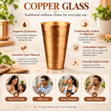 Pure Copper Drinking Glass – Traditional Hammered Finish