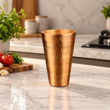 Pure Copper Drinking Glass – Traditional Hammered Finish
