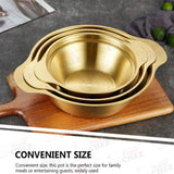 Majestic Chef Stainless Steel Gold Plated WOK with Double Handles and Lid - KOREAN