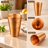 Pure Copper Drinking Glass – Traditional Hammered Finish