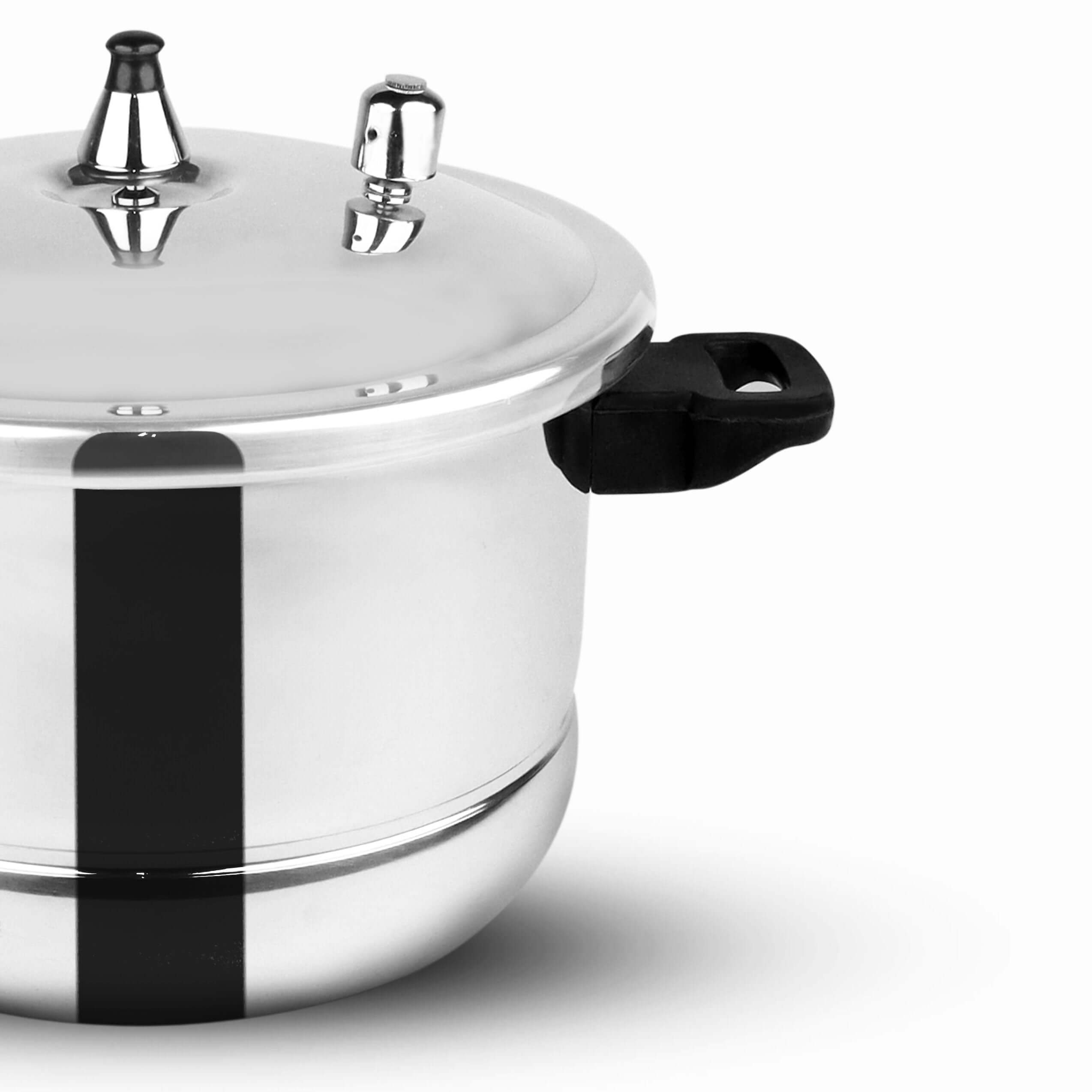 Aluminum pressure cooker with steamer silver instant pot with bakelite handle