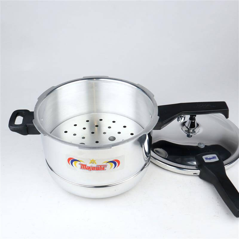 Aluminum pressure cooker with steamer silver instant pot with bakelite handle