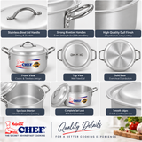 Bright Rose Cookware Set: 24 cm to 36 cm Sizes - Metal Finish