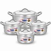 Bright Rose Cookware Set: 24 cm to 36 cm Sizes - Metal Finish